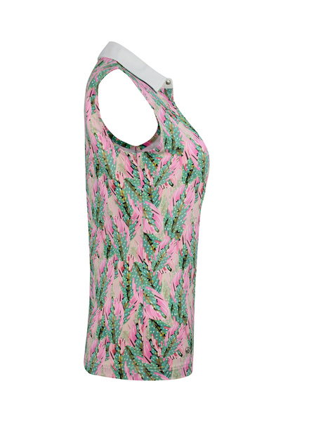 Ebba sleeveless mesh polo shirt