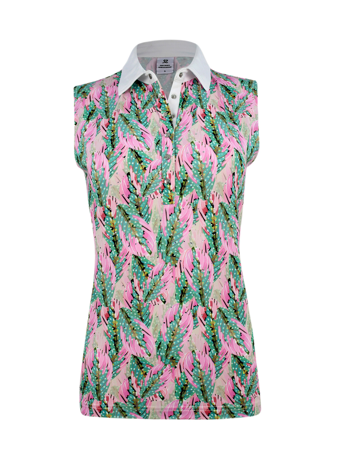 Ebba sleeveless mesh polo shirt