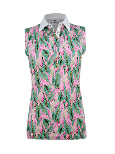 Ebba sleeveless mesh polo shirt