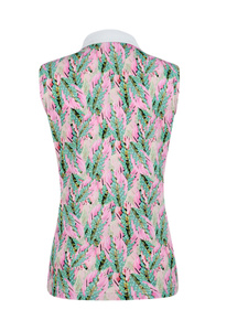 Ebba sleeveless mesh polo shirt