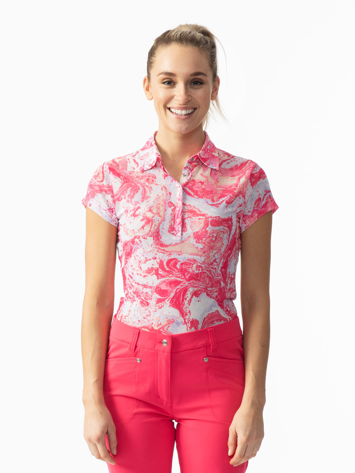 Adelina Short-sleeved Mesh Polo Shirt