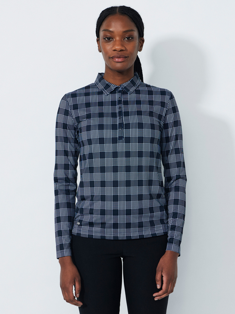 CHECKED LONG-SLEEVED TOP