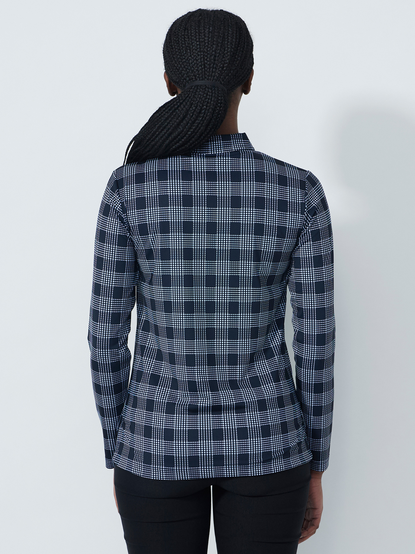 CHECKED LONG-SLEEVED TOP