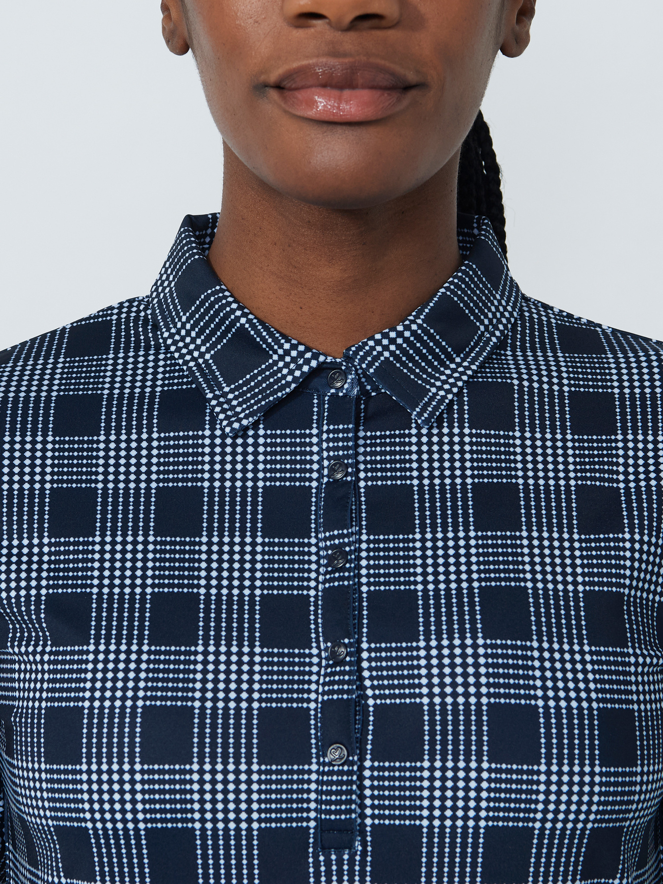 CHECKED LONG-SLEEVED TOP