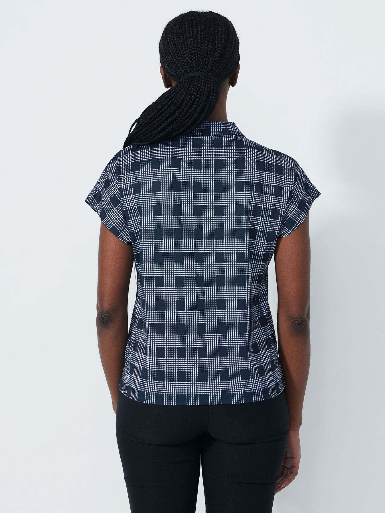 CHECKED SHORT-SLEEVED TOP