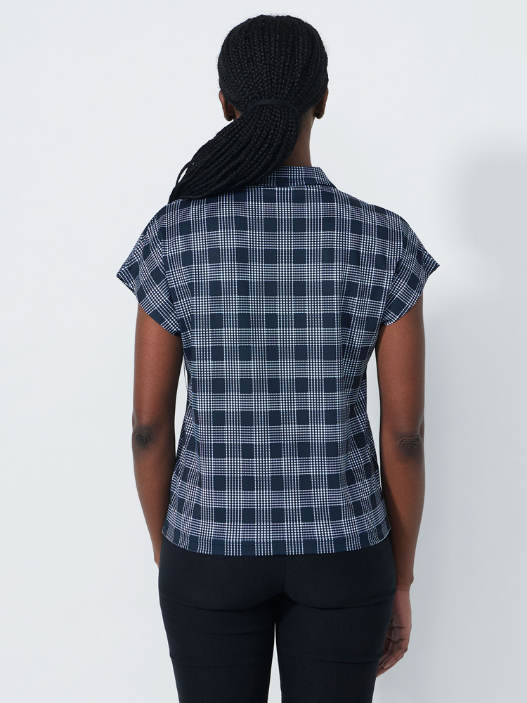 CHECKED SHORT-SLEEVED TOP