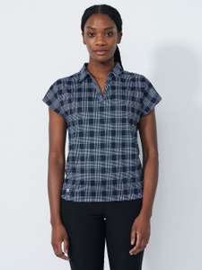 CHECKED SHORT-SLEEVED TOP