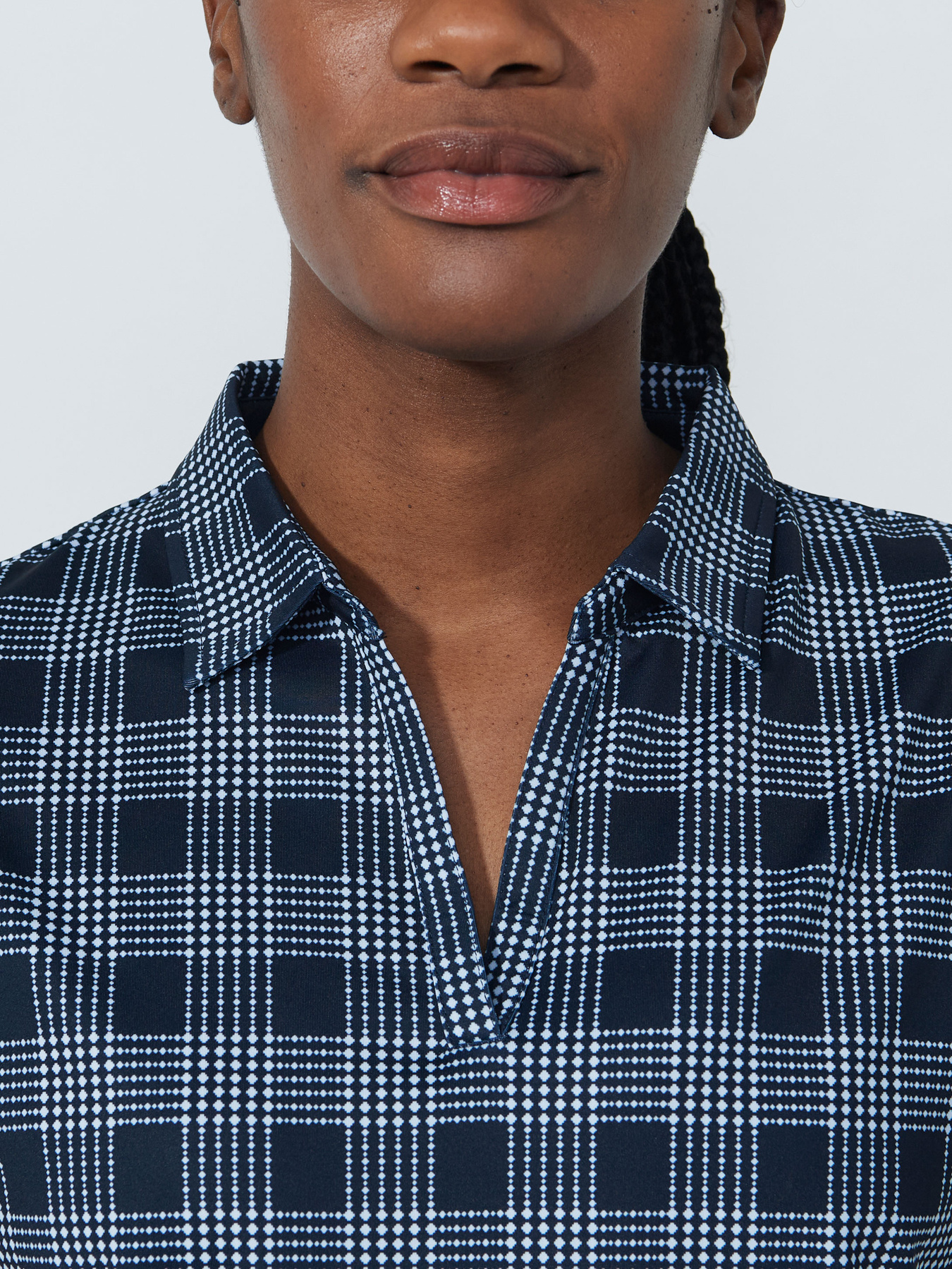 CHECKED SHORT-SLEEVED TOP
