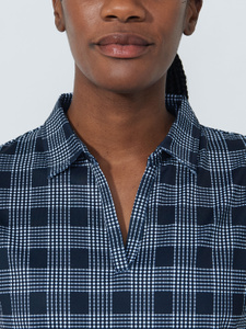 CHECKED SHORT-SLEEVED TOP