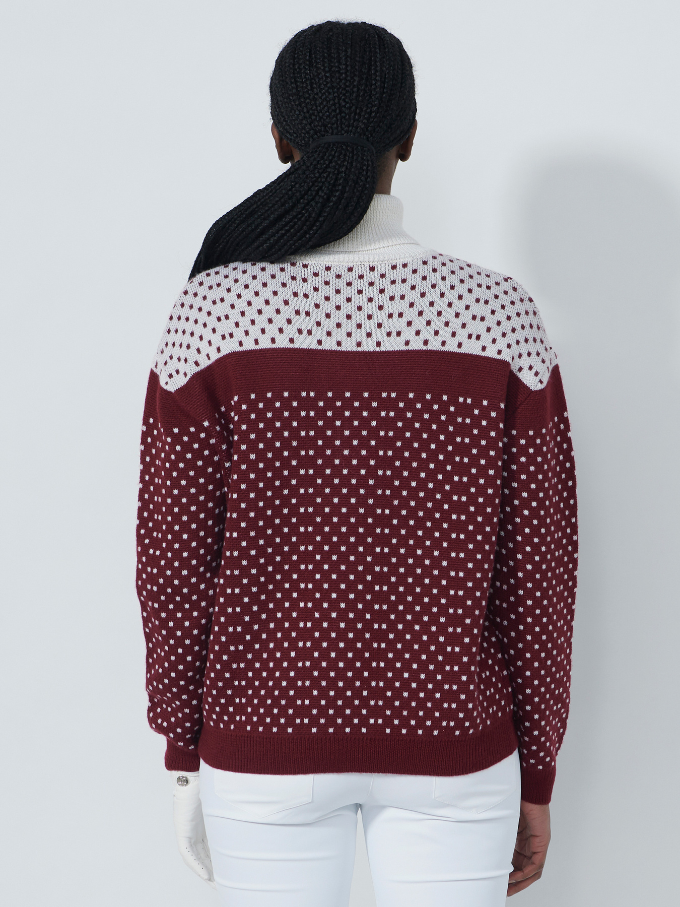 DOT ROLL-NECK PULLOVER
