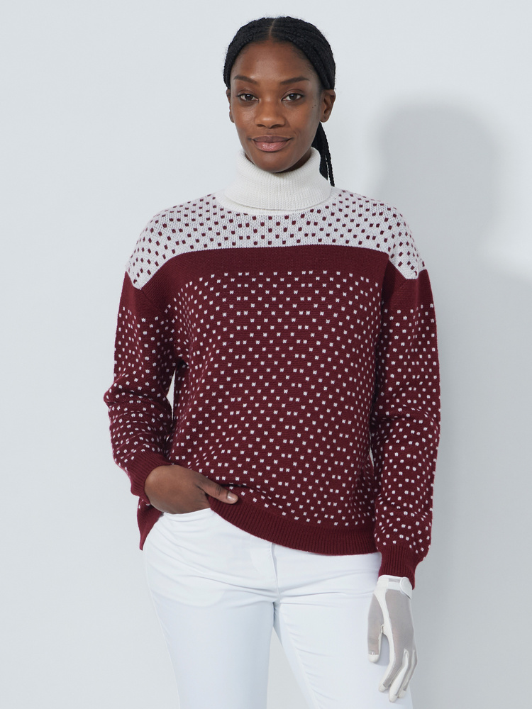 DOT ROLL-NECK PULLOVER
