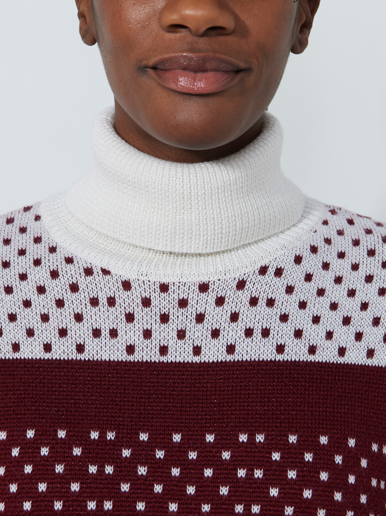 DOT ROLL-NECK PULLOVER