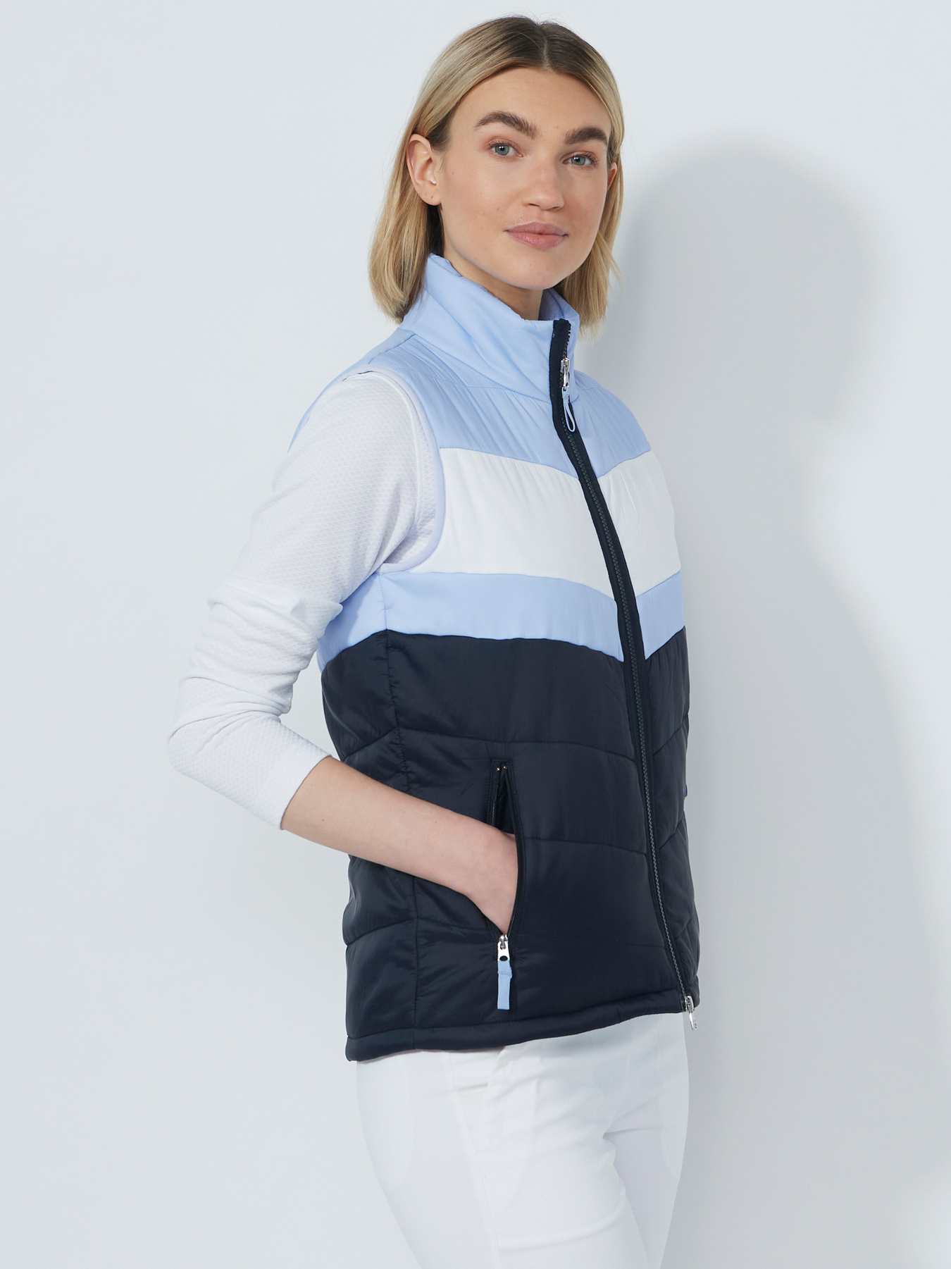 BLOCKSTRIPED PADDED VEST