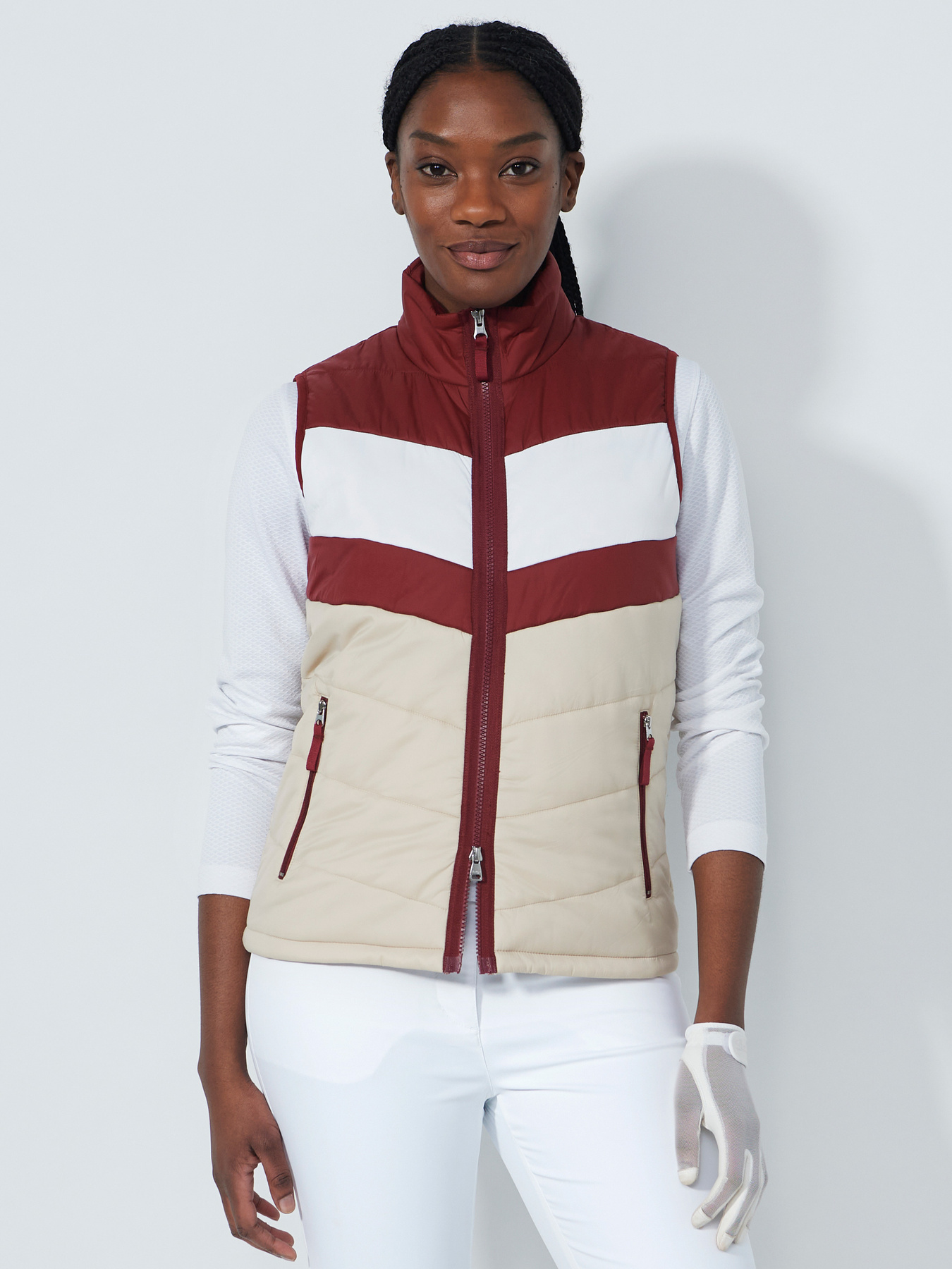 BLOCKSTRIPED PADDED VEST