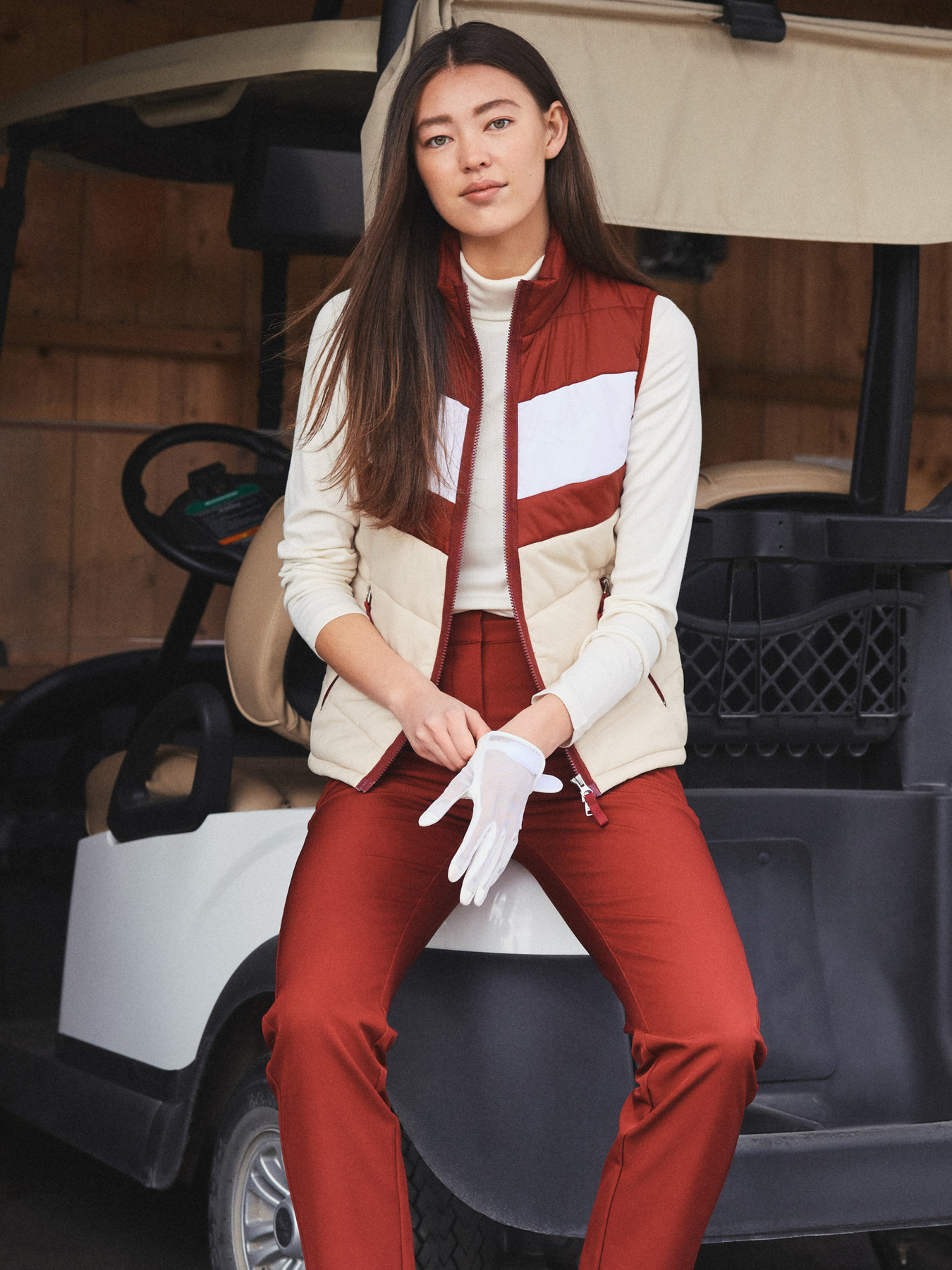 BLOCKSTRIPED PADDED VEST