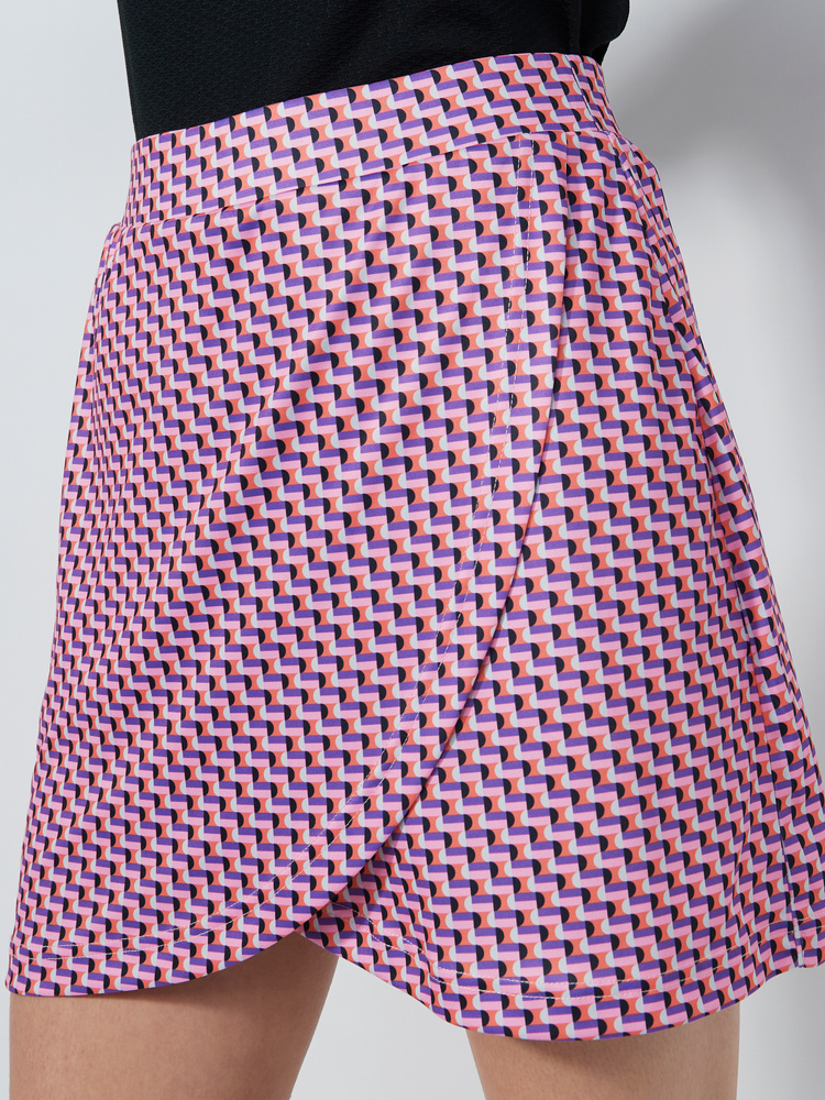 PRINTED WRAP SKORT 45 CM
