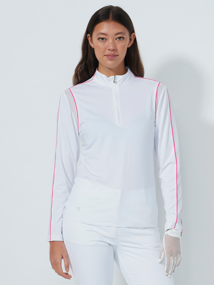 MESH INSERT LONG-SLEEVED TOP