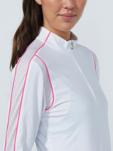 MESH INSERT LONG-SLEEVED TOP